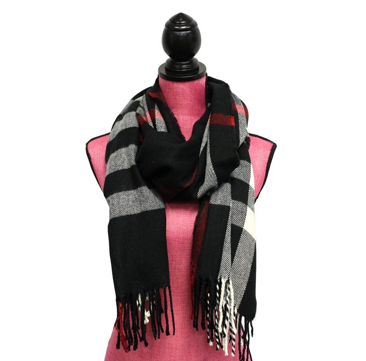 A photo of the Fresh Plaid Scarf in Black product