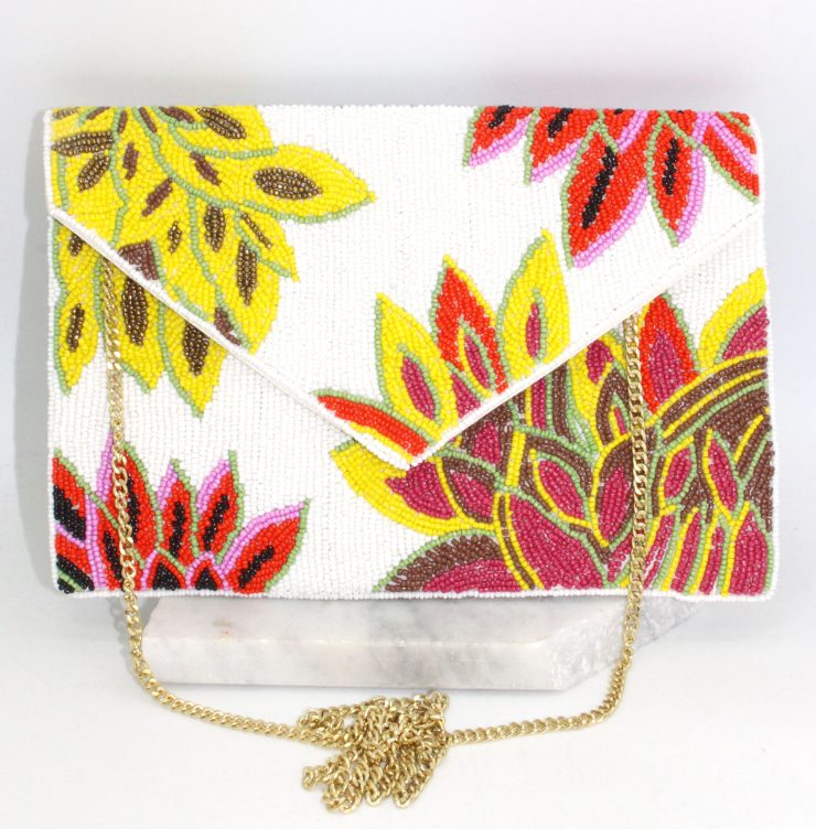 A photo of the Funky Flowers Beaded Clutch product