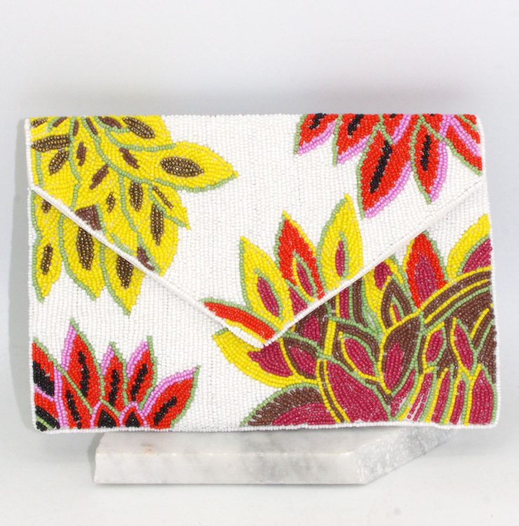 A photo of the Funky Flowers Beaded Clutch product