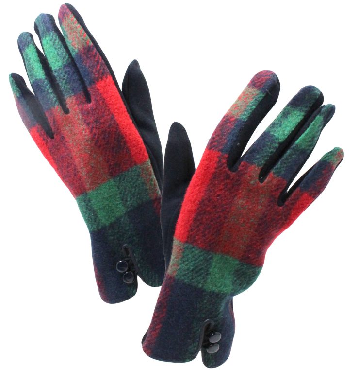 A photo of the Holiday Plaid Gloves product