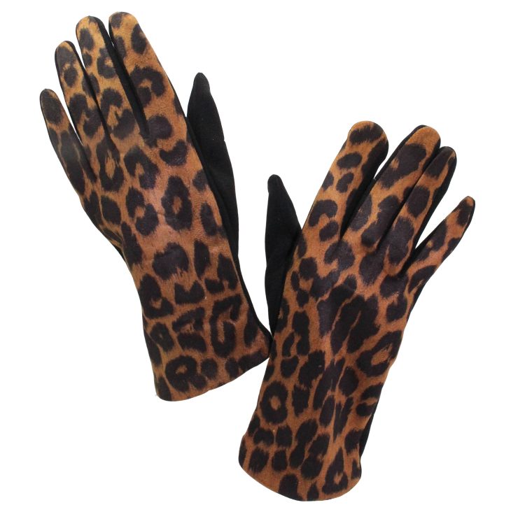 A photo of the Leopard Lady Gloves in Tan product