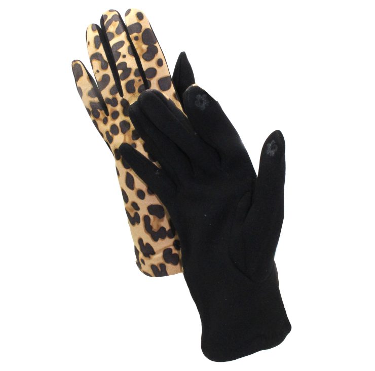 A photo of the Leopard Lady Gloves in Tan product