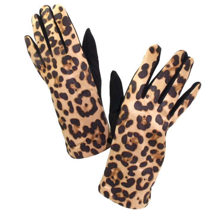 A photo of the Leopard Lady Gloves in Tan product