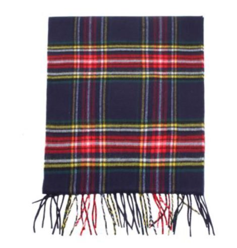 A photo of the Navy Plaid Cashmere Feel Scarf product