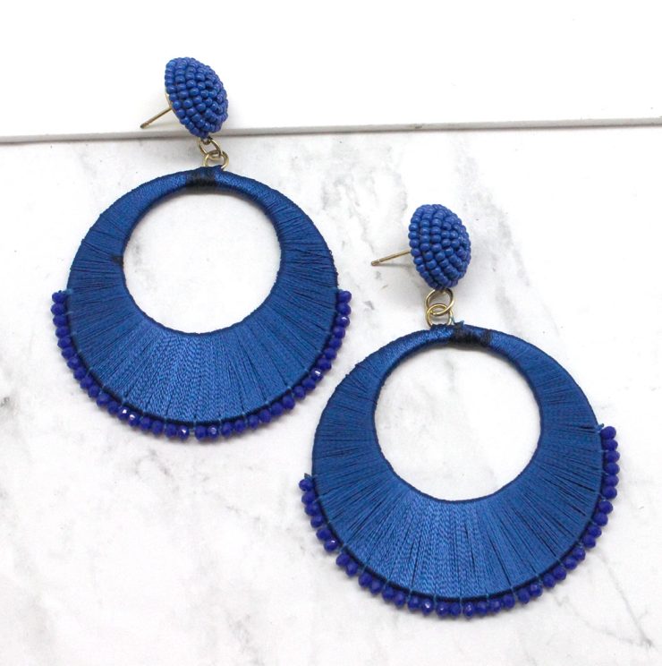 A photo of the Saucer Earrings in Royal Blue product