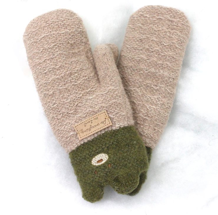 A photo of the Teddy Mittens in Khaki product