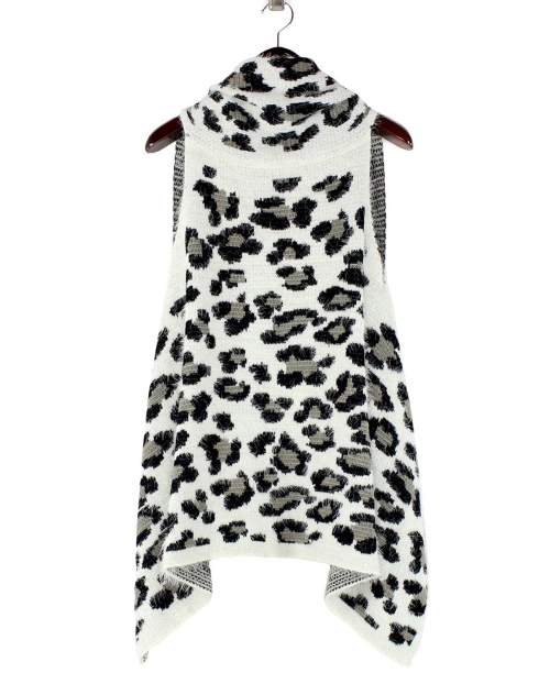 A photo of the White Leopard Eyelash Vest product