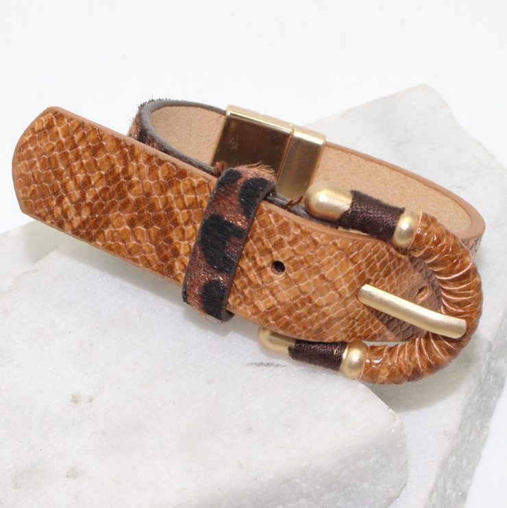 A photo of the Belt Bracelet in Tan product