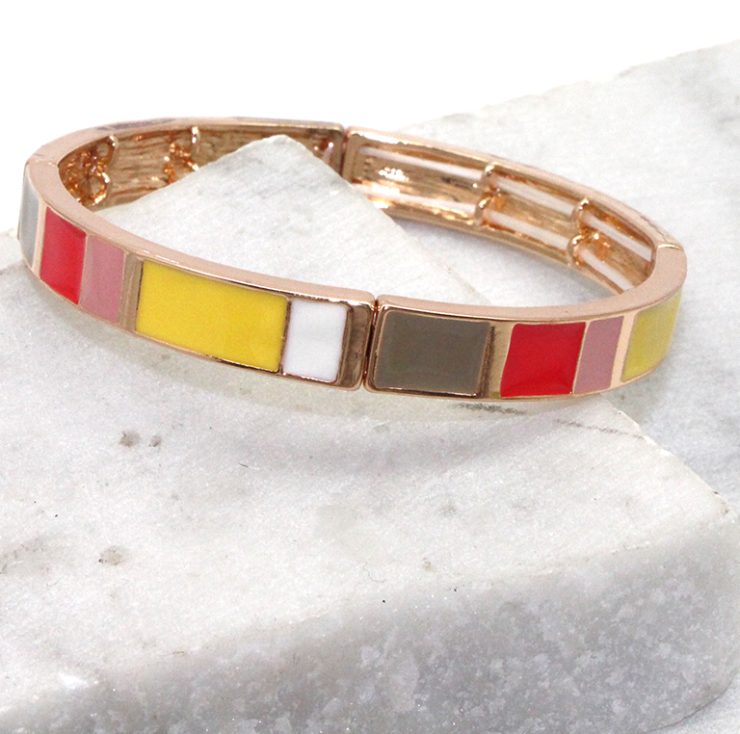 A photo of the Color Block Stretchy Bracelet product