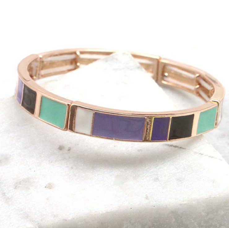 A photo of the Color Block Stretchy Bracelet product