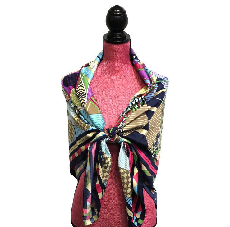 A photo of the Artsy Design Silk-Feel Scarf product