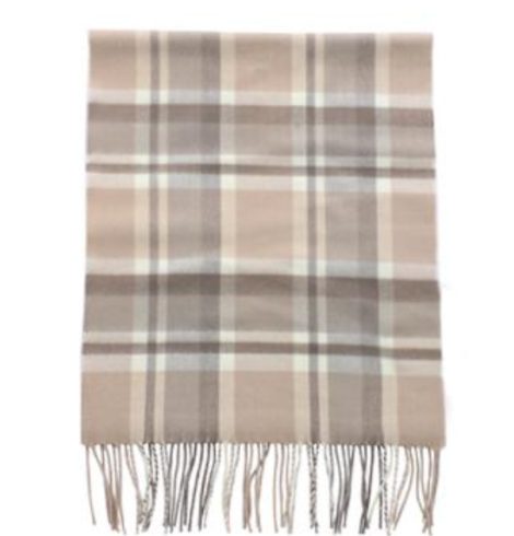 A photo of the Beige Plaid Cashmere Feel Scarf product