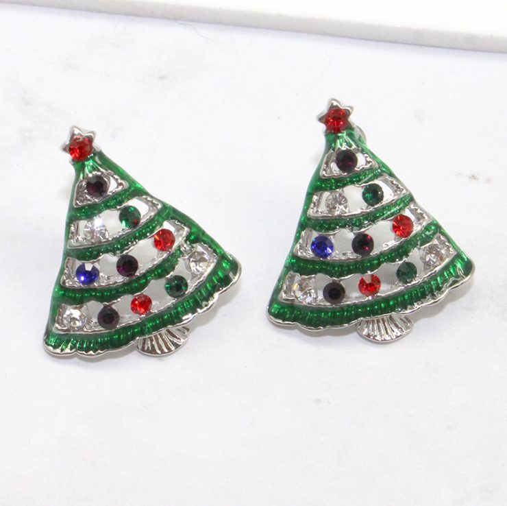 A photo of the Christmas Tree Lights Earrings product