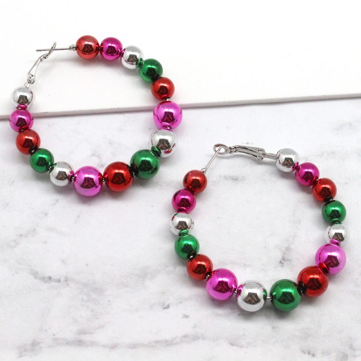A photo of the Colorful Bead Hoops product