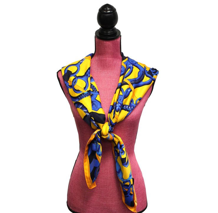 A photo of the Maze Daze Silk-Feel Scarf product