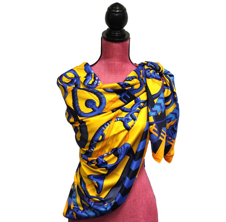 A photo of the Maze Daze Silk-Feel Scarf product