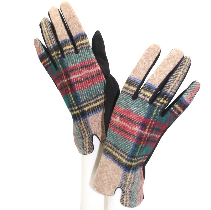 A photo of the Khaki Tartan Gloves product