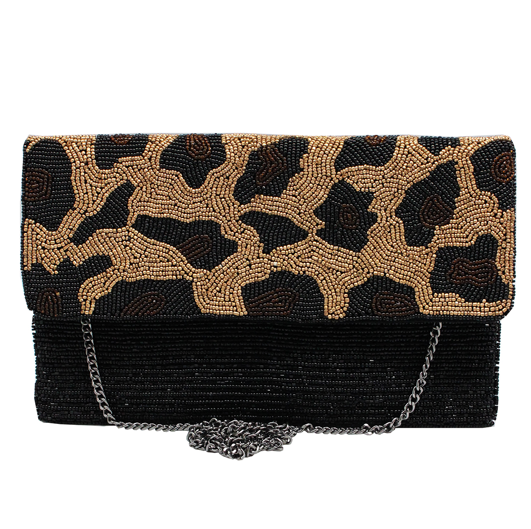 Forestry Leopard Embellished Clutch — Clutches — America & Beyond