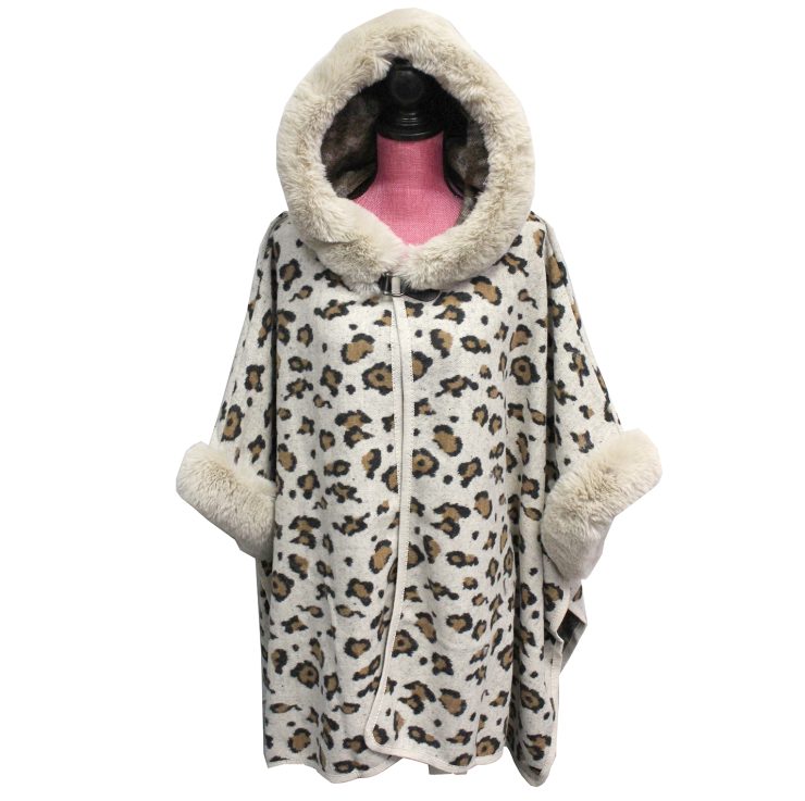 A photo of the Leopard Cape Sweater product
