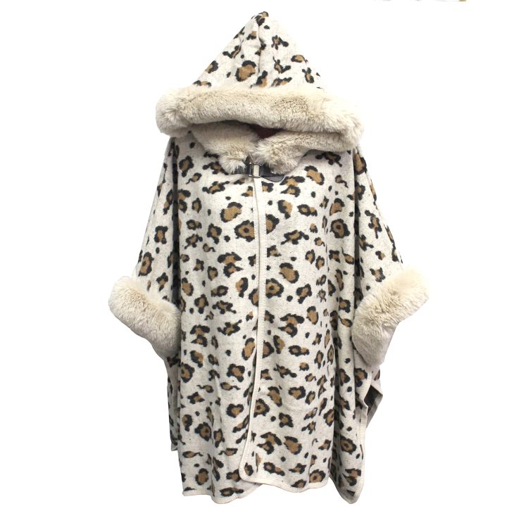 A photo of the Leopard Cape Sweater product