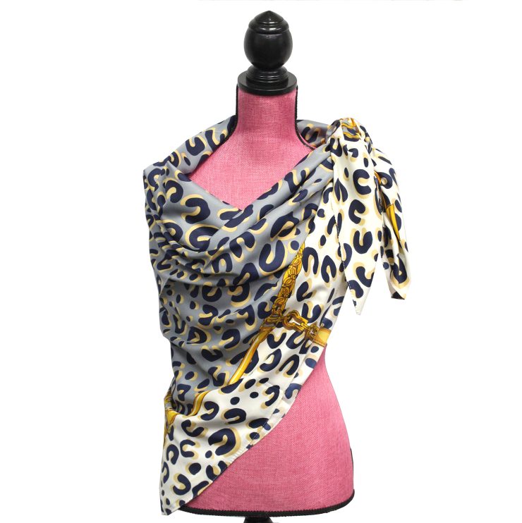 A photo of the Leopard Silk-Feel Scarf product
