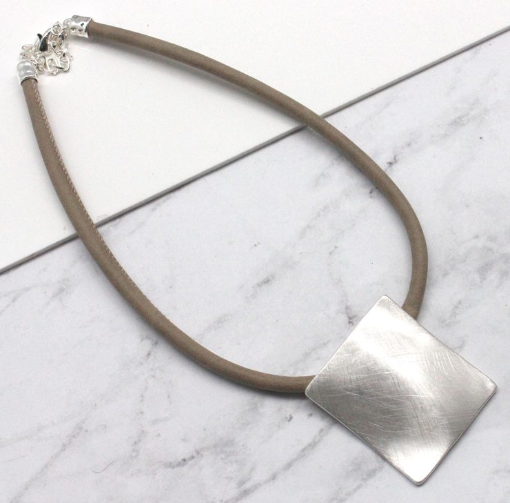 A photo of the Matte Square Necklace product