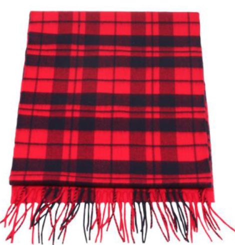 A photo of the Navy and Red Tartan Cashmere Feel Scarf product