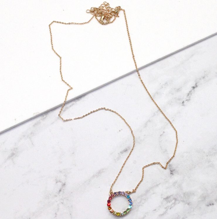 A photo of the Small Rainbow Eternity Necklace product