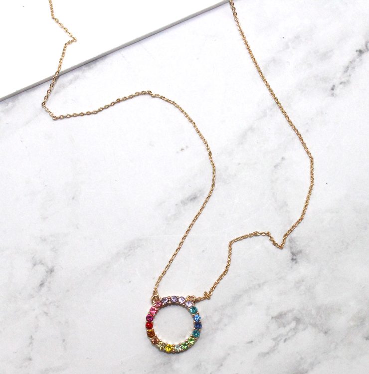 A photo of the Small Rainbow Eternity Necklace product
