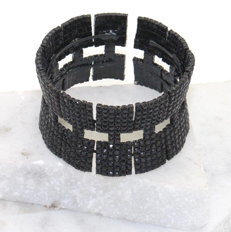 A photo of the Rhinestone Perfection Cuff Bracelet in Silver product