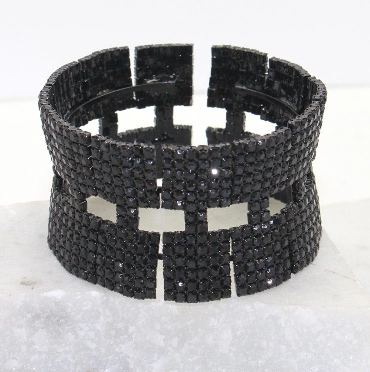 A photo of the Rhinestone Perfection Cuff Bracelet in Silver product