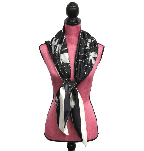 A photo of the Roses and Rings Silk-Feel Scarf product