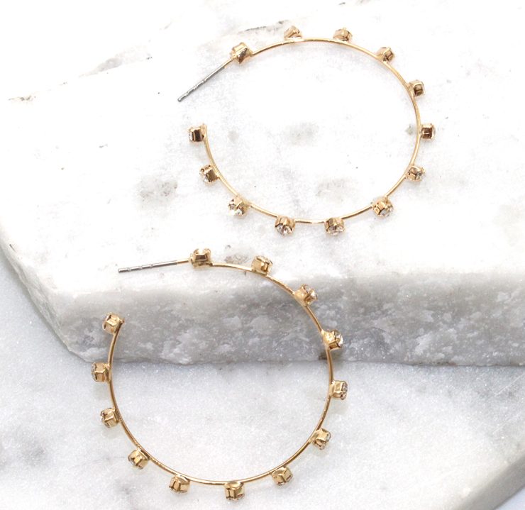 A photo of the Sparkle in the Sky Hoops in Gold product