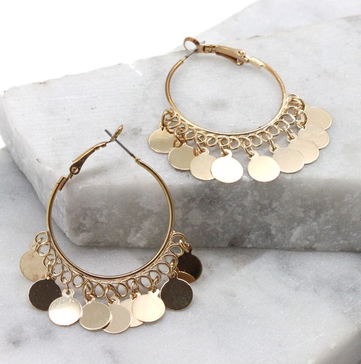 A photo of the Vibrant Earrings in Gold product