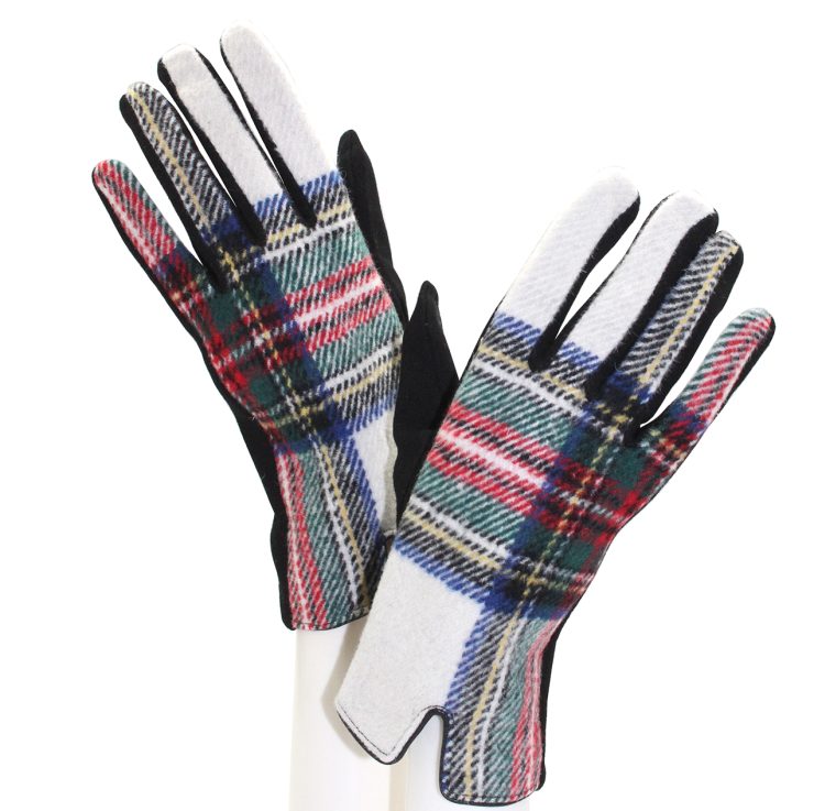 A photo of the White Tartan Gloves product