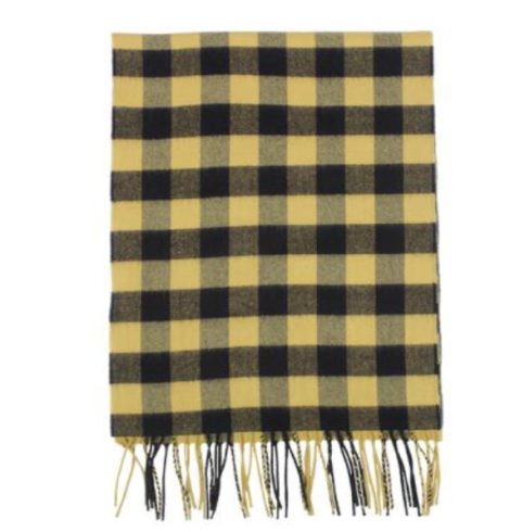 A photo of the Yellow and Black Buffalo Check Cashmere Feel Scarf product