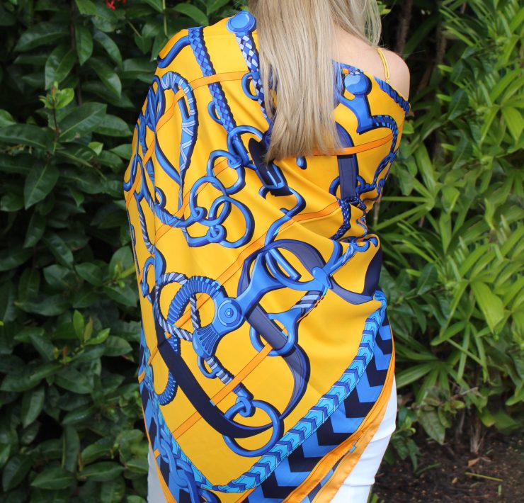 A photo of the Maze Daze Silk-Feel Scarf product