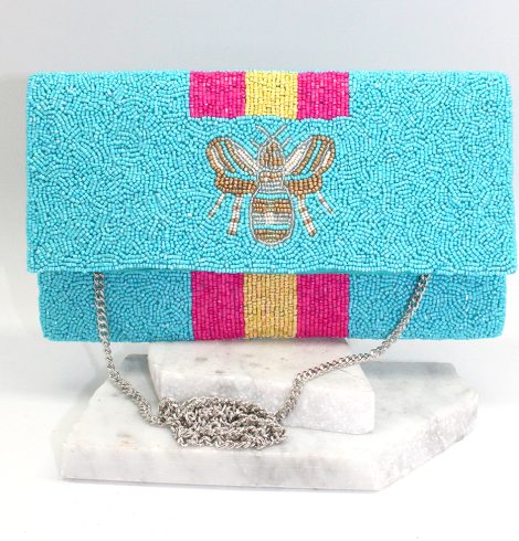 A photo of the Beeautiful Bee Handbag in Blue product