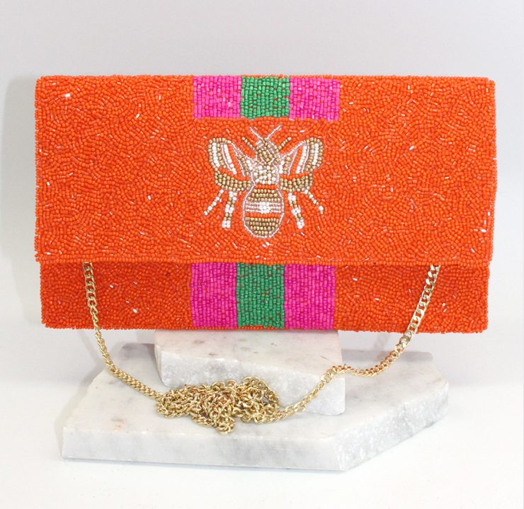 A photo of the Beeautiful Bee Handbag in Orange product