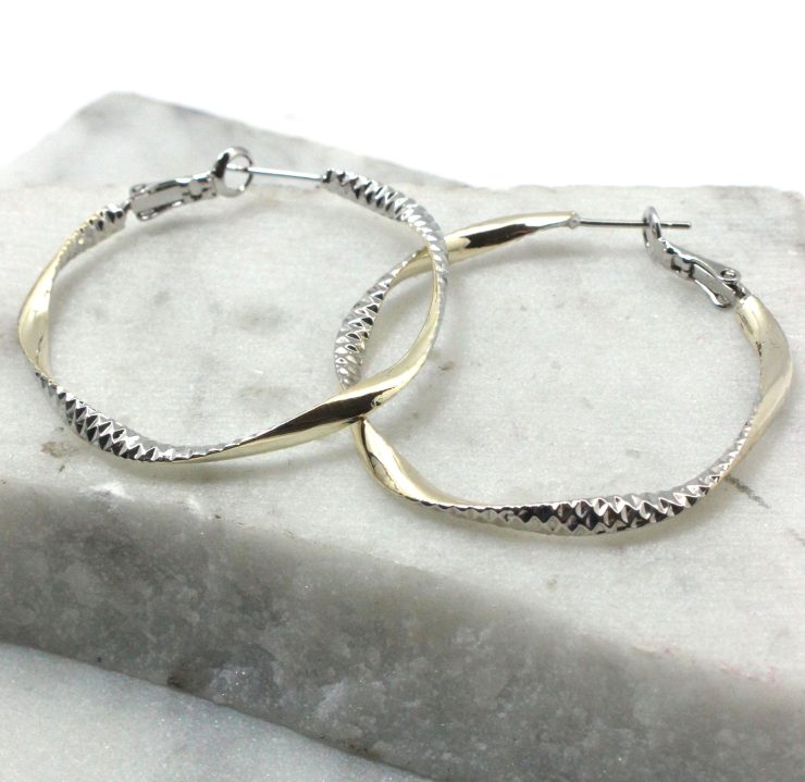 A photo of the Beautiful Day Hoop Earrings product