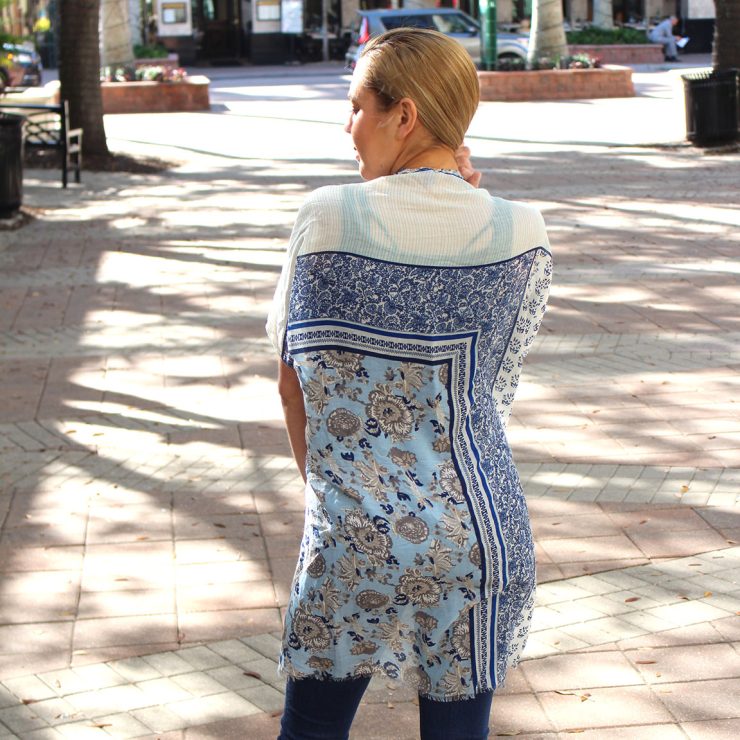 A photo of the Breezy Blue Kimono product