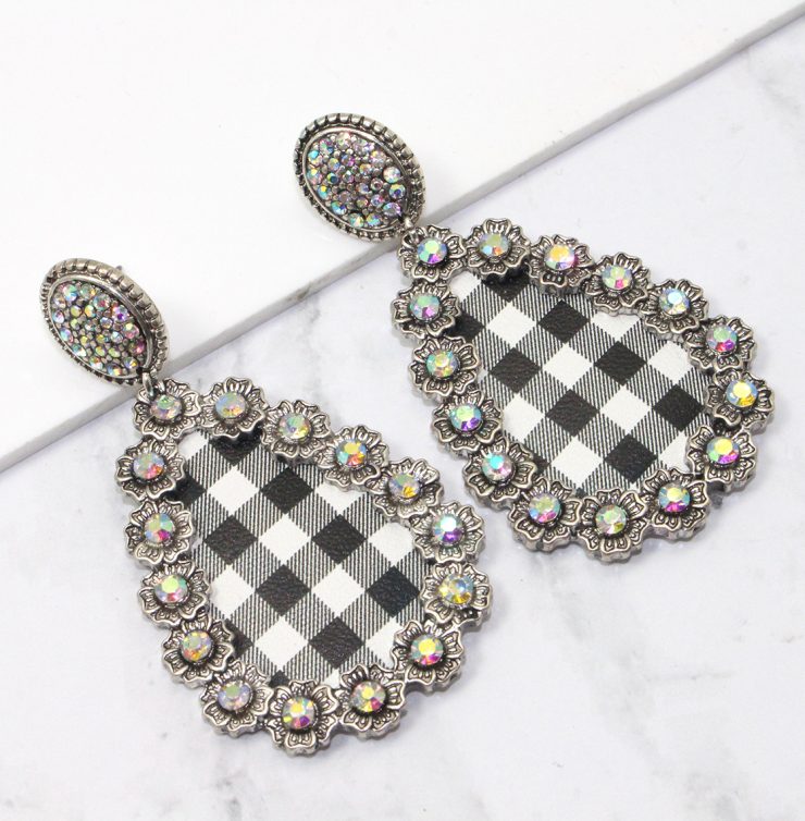 A photo of the Buffalo Check Statement Earrings product