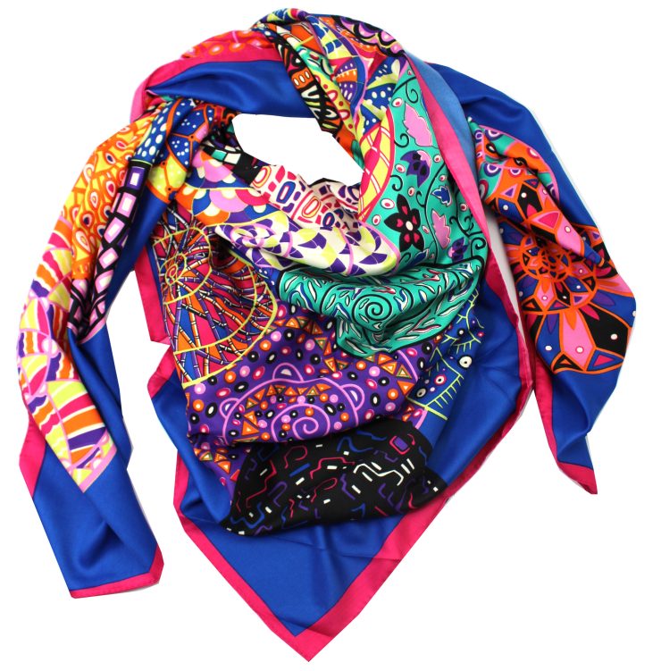A photo of the Colorful Pinwheels Scarf product
