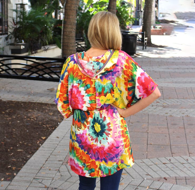 A photo of the Floral Hooded Kimono product