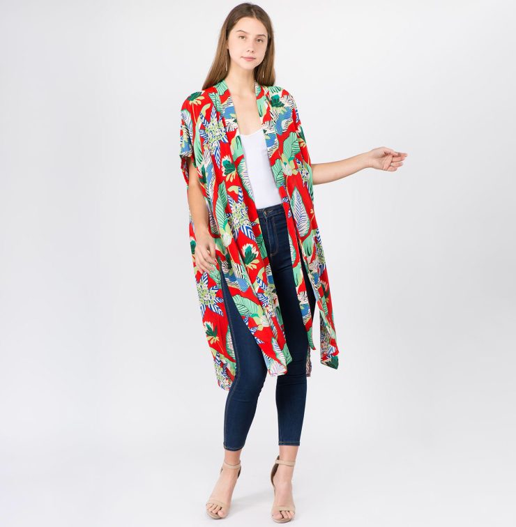 A photo of the Floral Robe Kimono product