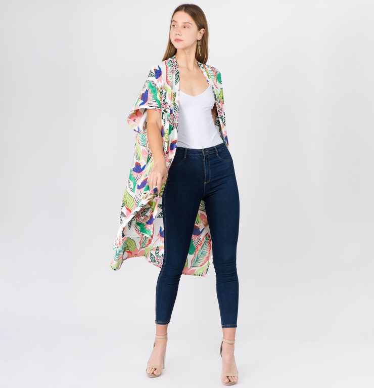 A photo of the Floral Robe Kimono product