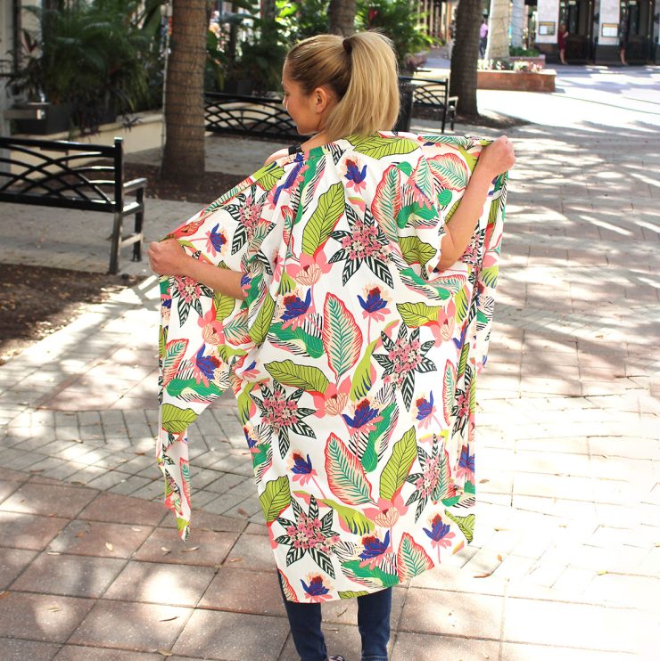 A photo of the Floral Robe Kimono product