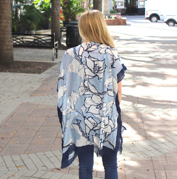 A photo of the Floral Striped Kimono product