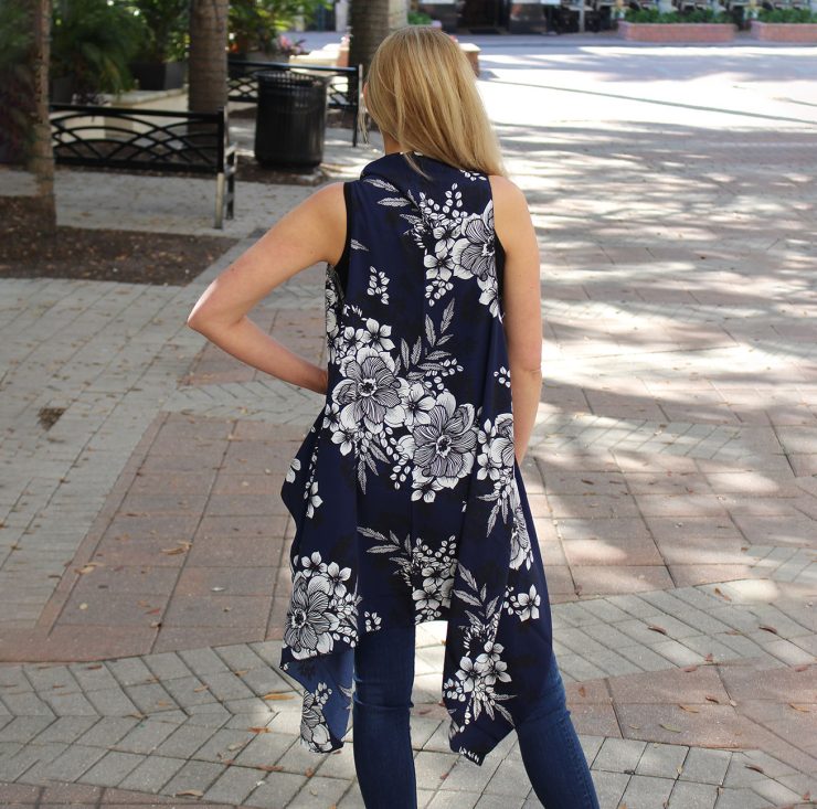 A photo of the Floral Vest Kimono product