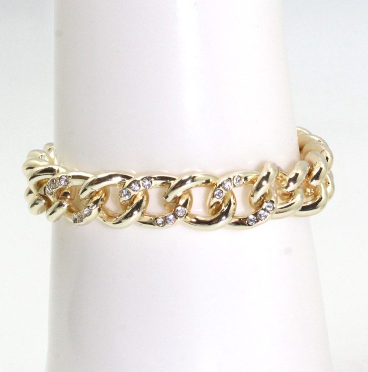 A photo of the Gold Links Rhinestone Bracelet product